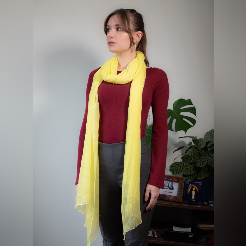 Vintage Indonesian Biasa yellow scarf